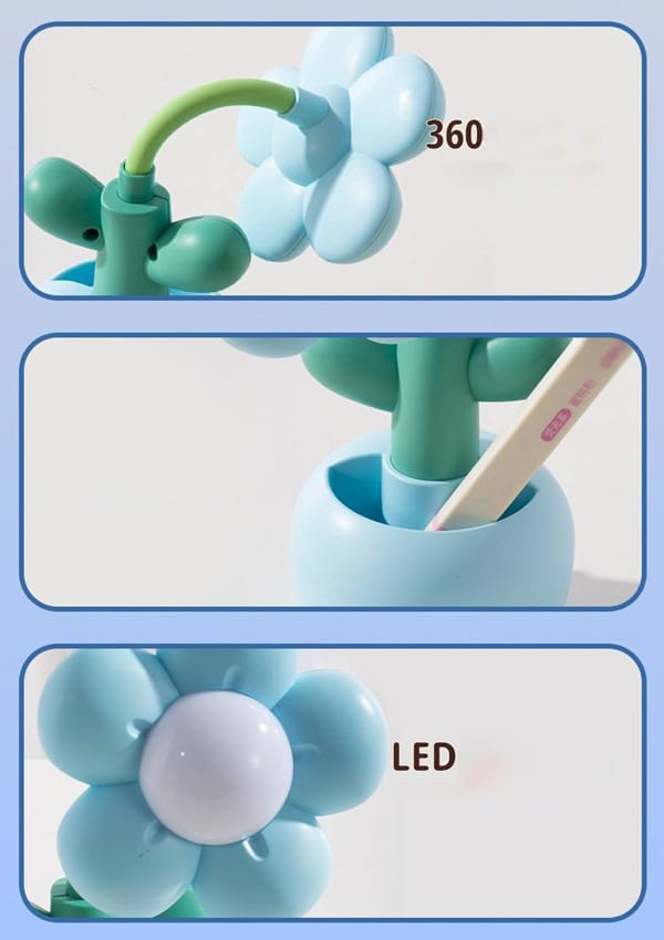 【3C VictoryEagle】4 Colors Warm Yellow Cute Flower Night Light/Mini Eye Protection Bedside Atmosphere Lamp