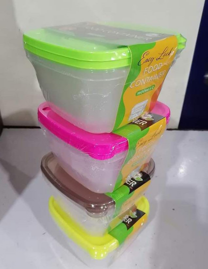 Pack Of 2 - Food Storage Containers Box 1600ml Random Colours