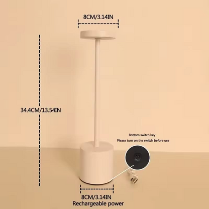 Aluminum Alloy Decorative Table Lamp LED Waterproof Aluminum Alloy Decorative Table Lamp LED Waterproof Rechargeable Night Light Touch Dimming Bar Living Room Reading lamp Ligh