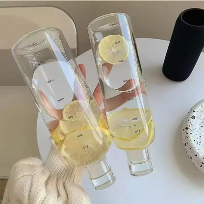 500ml Elegant Leakproof Water Bottle with Time Scale Stay Hydrated Daily Lightweight & Portable for Fitness & Outdoor Adventures