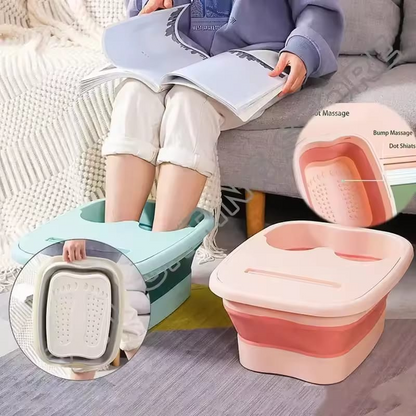 Foldable Foot Soak Bucket, Home Use Integrated Massage, Health Care Footbath Tub Over Calf, With Lid,