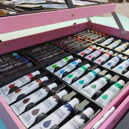 145-Piece Art Supplies Set For Kids, 2 Layers Drawing Supplies For Kids Boys Girls Ages 8 9 10 11 12,Portable Aluminum Case Art Kit, Great Gift For Teens Adults Beginner & Artists (Unicorn Pink)