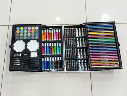 145-Piece Art Supplies Set For Kids, 2 Layers Drawing Supplies For Kids Boys Girls Ages 8 9 10 11 12,Portable Aluminum Case Art Kit, Great Gift For Teens Adults Beginner & Artists (Unicorn Pink)