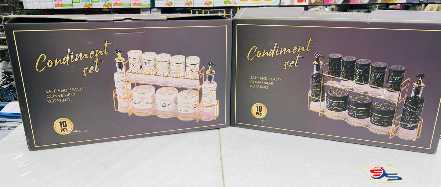 SPICES / MASALA & OIL KITCHEN GROCERY SET WITH STAND 11 PCS