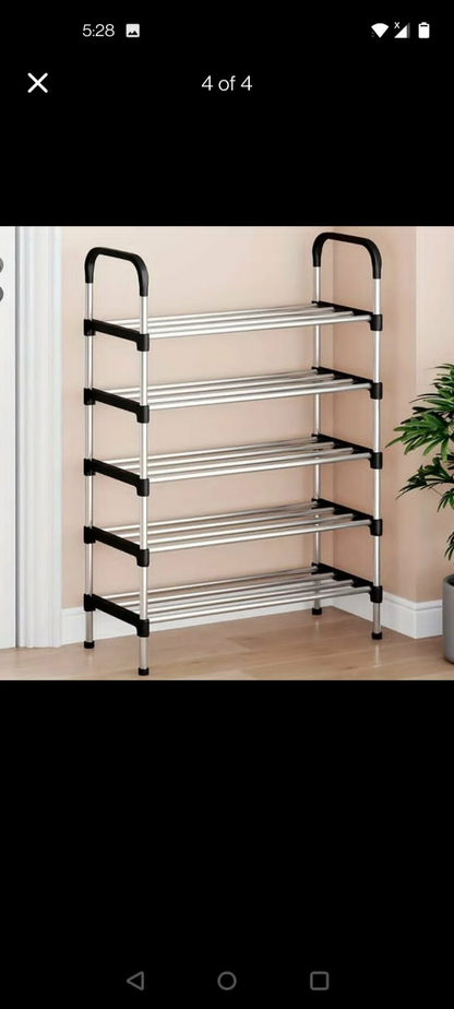 Stylish & Durable 6-Layer Metal & Plastic Shoe Rack for Home & Office - Multipurpose Shoe Rack