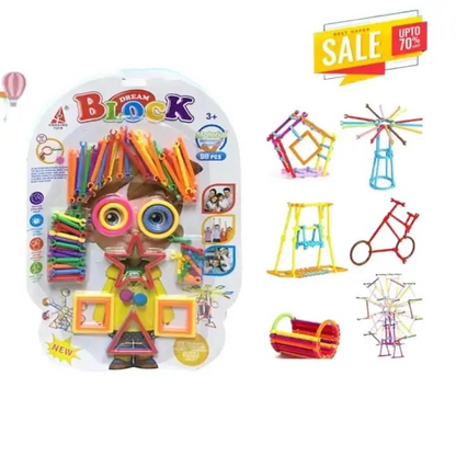 DIY Intelligent Blocks Smart Stick Toy Pack - STEM Educational Building Blocks Set for Kids - Smart City Construction, Different Shapes, and Interlocking Pieces - Creative Puzzle and Engineering Kit