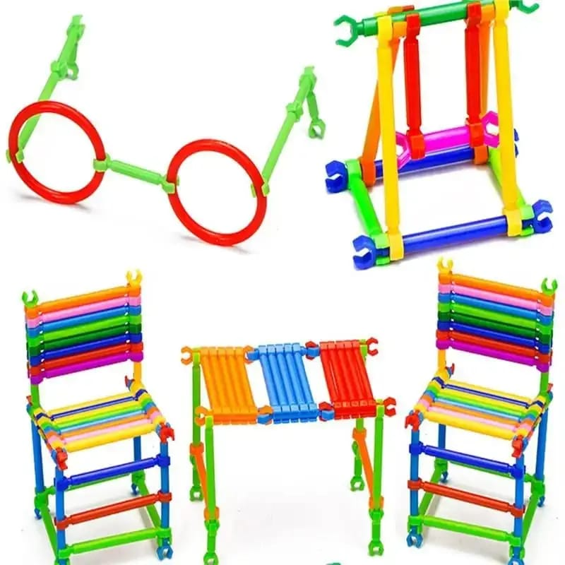 DIY Intelligent Blocks Smart Stick Toy Pack - STEM Educational Building Blocks Set for Kids - Smart City Construction, Different Shapes, and Interlocking Pieces - Creative Puzzle and Engineering Kit