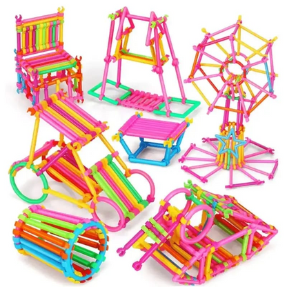 DIY Intelligent Blocks Smart Stick Toy Pack - STEM Educational Building Blocks Set for Kids - Smart City Construction, Different Shapes, and Interlocking Pieces - Creative Puzzle and Engineering Kit