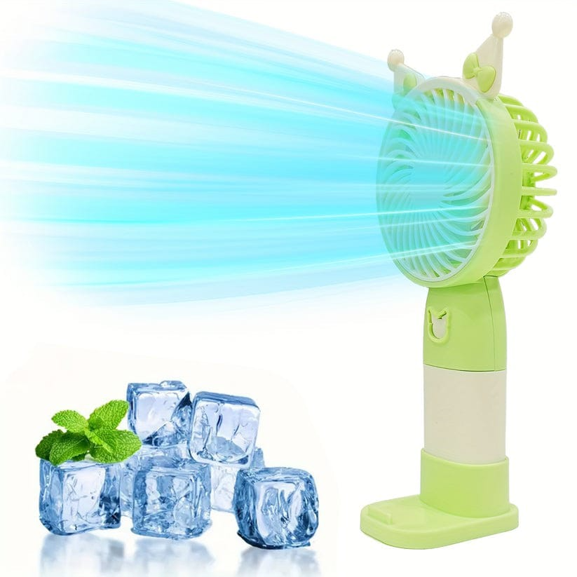 Cute Portable USB Fan Rechargeable Mini Fan With Base Handheld Summer Fans Outdoor Indoor Students Classroom Dormitory Home Fan.