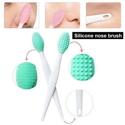 1pc Silicone Lip Scrub Brush Soft Double-sided Exfoliating Lip Brush Cleaning Face Nose Lip Beauty Tool for Men and Women