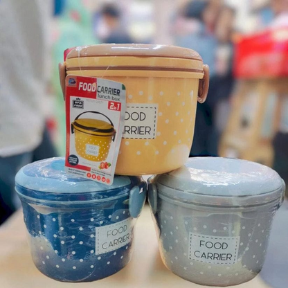 Double Layer Tiffon Lunch Box/Food Carrier (Mix/Random color) Discount on Quantity