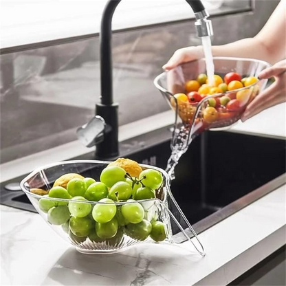 New Multifunctional Drain Basket Drain Bowl Household Sink Vegetable Basin Kitchen Rice Washing Machine Colander Fruit Plate