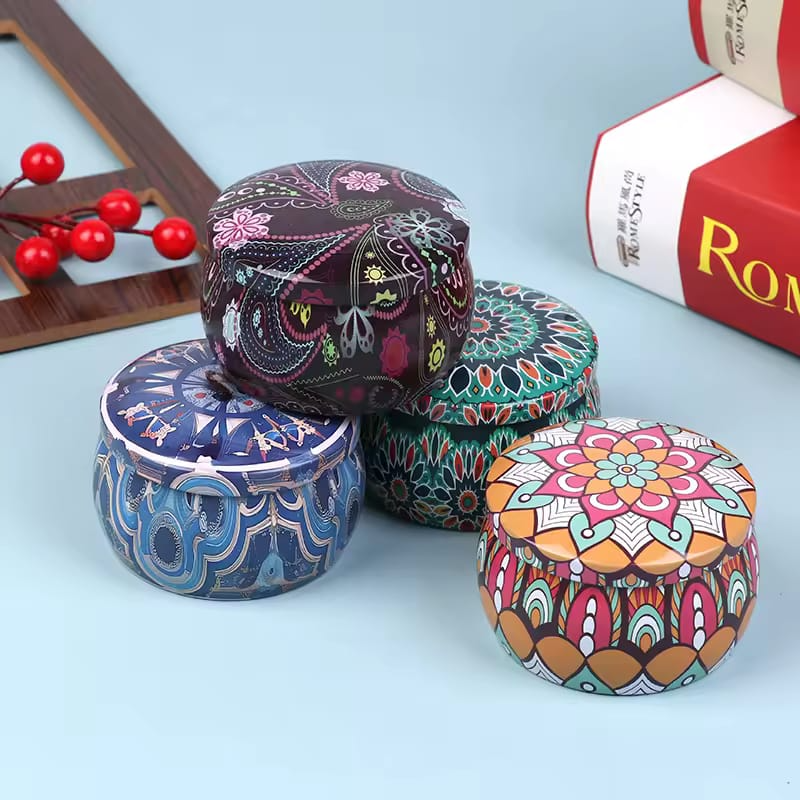 1PC Vintage Candle Tin Can Candy Fragrance Candle  Random Colours