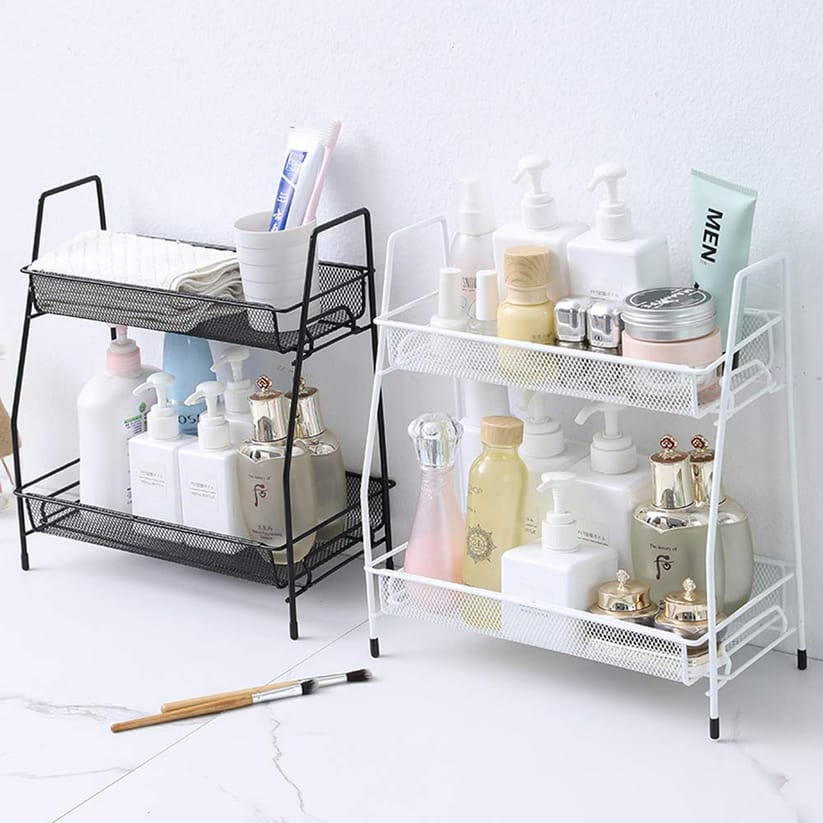 2 Layer Multi-Purpose Mini Portable Iron Organizer Shelf