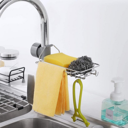 Stainless Steel Sink Faucet Hanging Storage Rack Holder Sponge Bathroom Kitchen Shelf Drain Dry Towel Organizer Rack