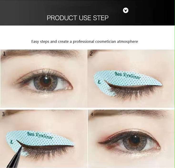 4 Sheets Quick Stencils Eyeliner Eye Makeup Shaping Auxiliary Stickers