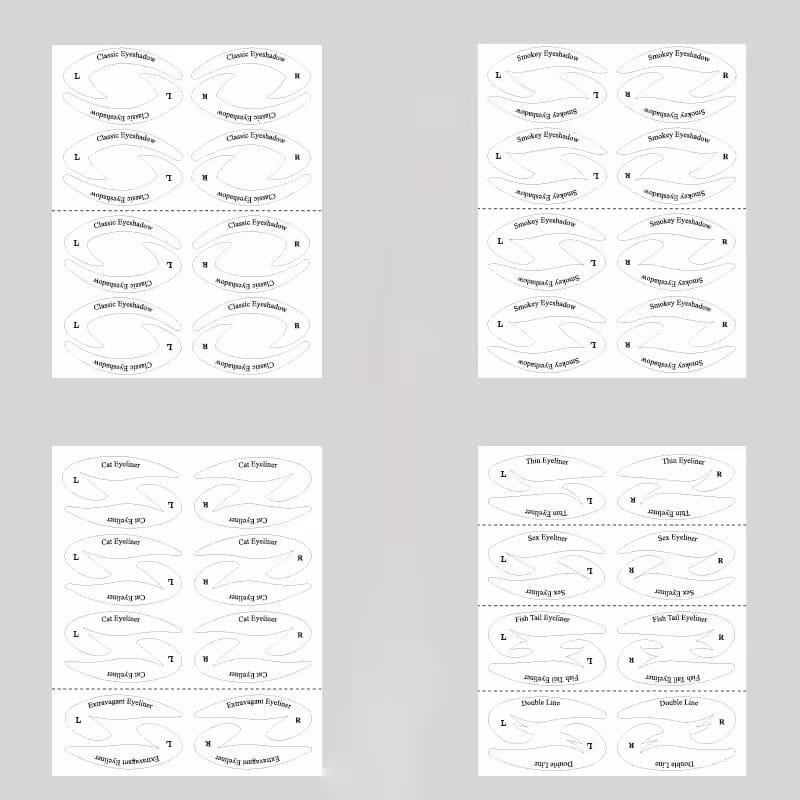 4 Sheets Quick Stencils Eyeliner Eye Makeup Shaping Auxiliary Stickers