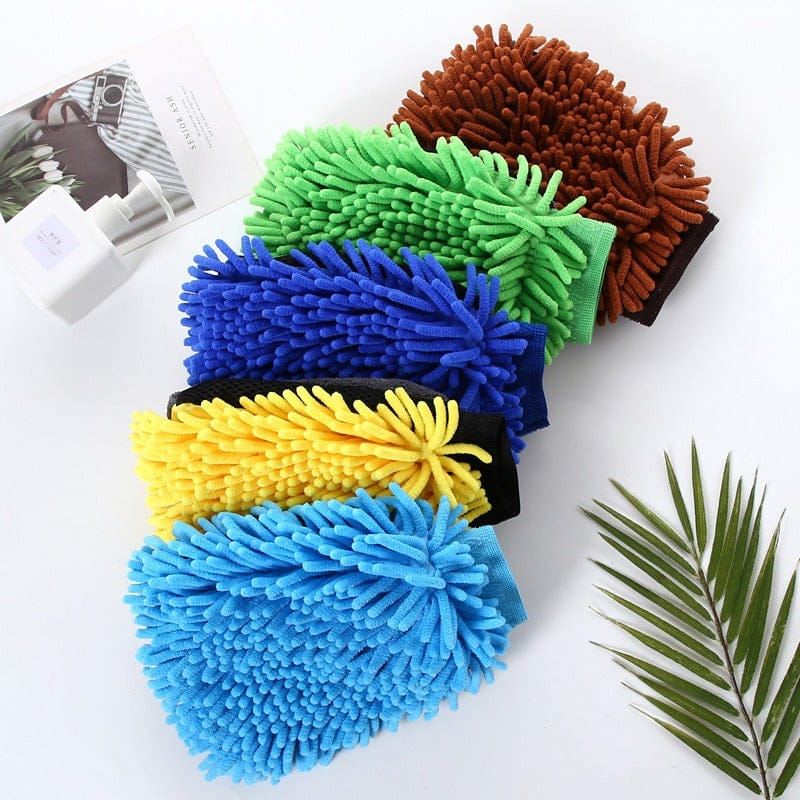 Microfiber Car Window Washing Cleaning Cloth Towel Gloves (Pack of 2)