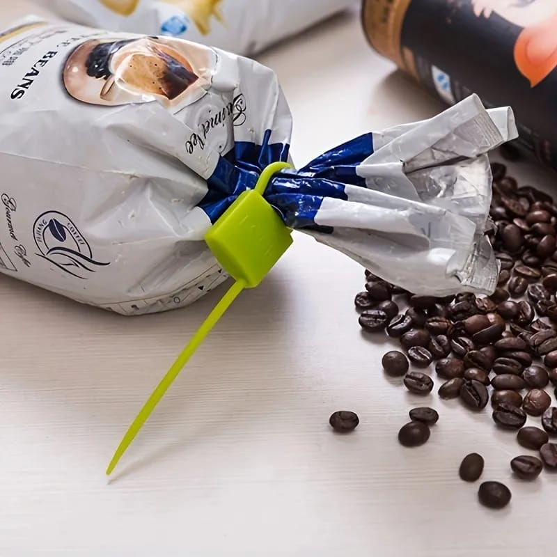 Set Of 3 Lock Shaped Silicon Cable Tie, Multipurpose Silicone Cable Lock, Reusable Food Grade Sealing Lock, Seal Storage Clip