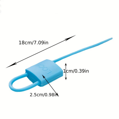 Set Of 3 Lock Shaped Silicon Cable Tie, Multipurpose Silicone Cable Lock, Reusable Food Grade Sealing Lock, Seal Storage Clip