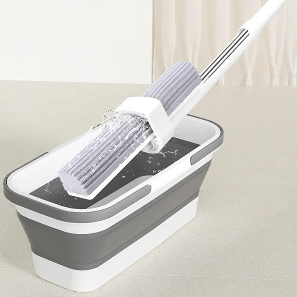 Self-Wringing Sponge Mops for Floor Cleaning, Self-Washing Roller Sponge Mop Cleaning Mops, Self-Squeeze Sponge Mops Hands-Free Floor Mops for Kitchen Bathroom