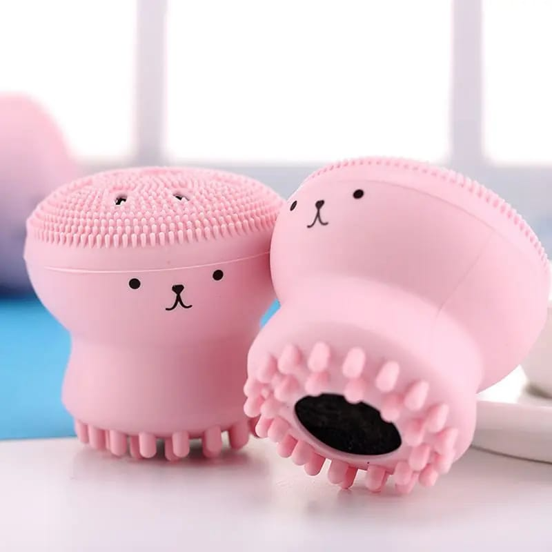 Skin Care Lovely Small Octopus Shape Silicone Facial Cleaning Brush Face and makeup Washing Brush Skin Care Deep Pore Cleaning Exfoliator manicure pedicure