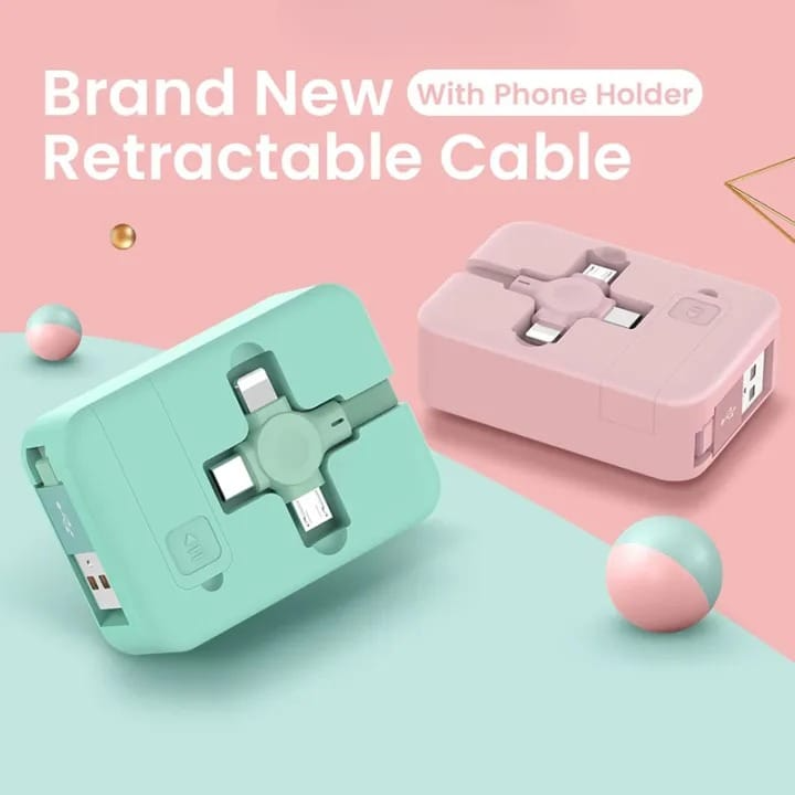 3 in 1 Retractable Triple Charging Box  Random Colours