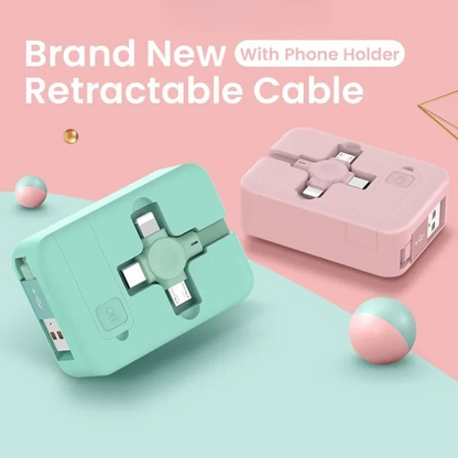 3 in 1 Retractable Triple Charging Box  Random Colours