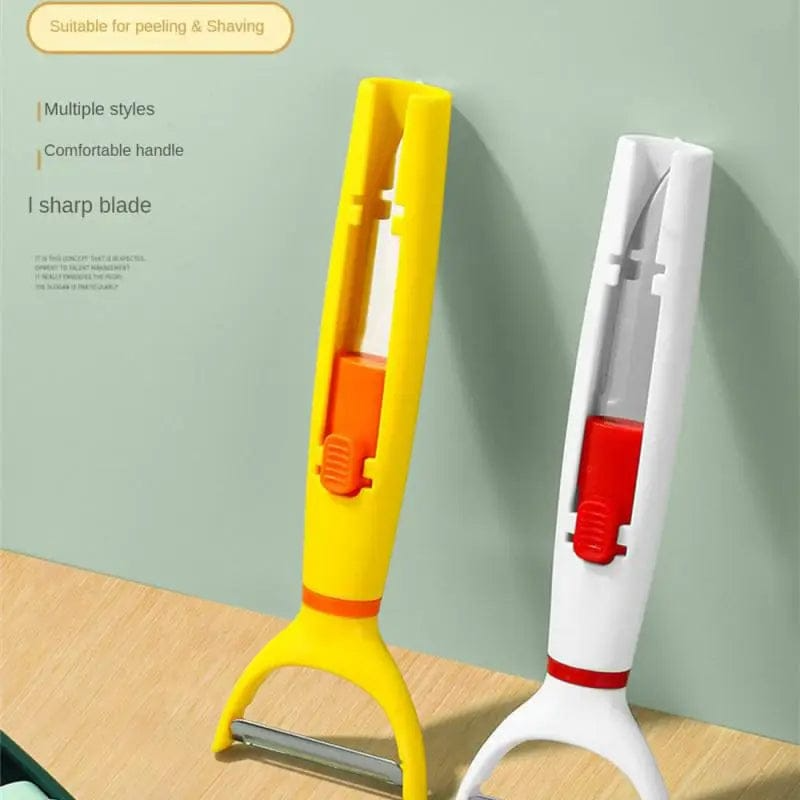 Peeling Knife, 2-in -1  Multifunctional Fruit Scraper Stainless Steel Multi-purpose Fruit Melon Planing
