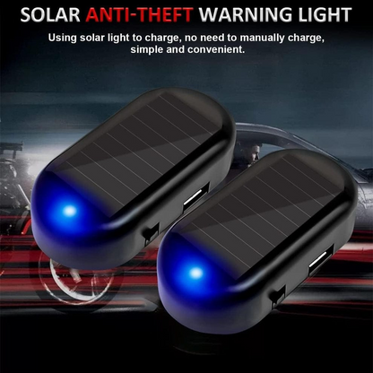 Tesnaao 1 PC Car Solar Anti-theft Light, USB Interface Plug Play ABS Shell LED Simulation Intelligent Induction Flash Warning Light, Simulation Warning Accessories, Fits for Most Car Models (Red)