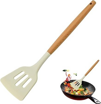 Silicone Cooking Utensils, Heat Resistant, Non-Stick Solid Spoon, Slotted Turner, Soup Ladle, Cookware, Kitchen Utensil Spatula for Baking, Mixing, Grilling