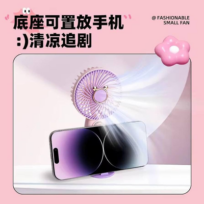 Mini Fan for Exams, Trips or Even Traveling, USB Rechargeable, Handy Stand for Easy Placement Anywhere