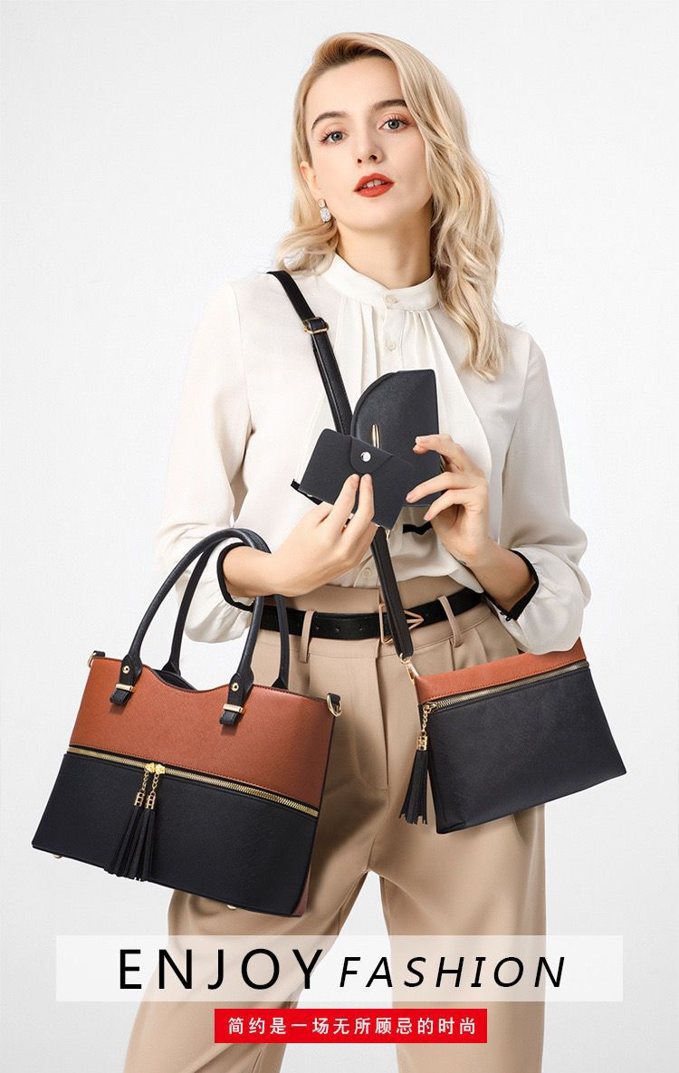 3 PCs Hand Bags, Cross body Bag, Tote Bag, Grace hand Bag for Gracefull Ladies, shoulder Bag, with mini pauch. Perfect Hand bag for party and other events