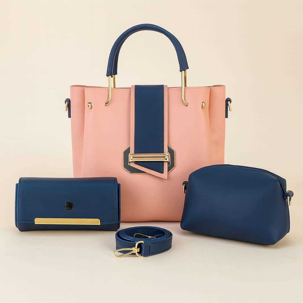 luxury bags 3 piece set PU Soft Leather Hand and Shoulder Bag For Women