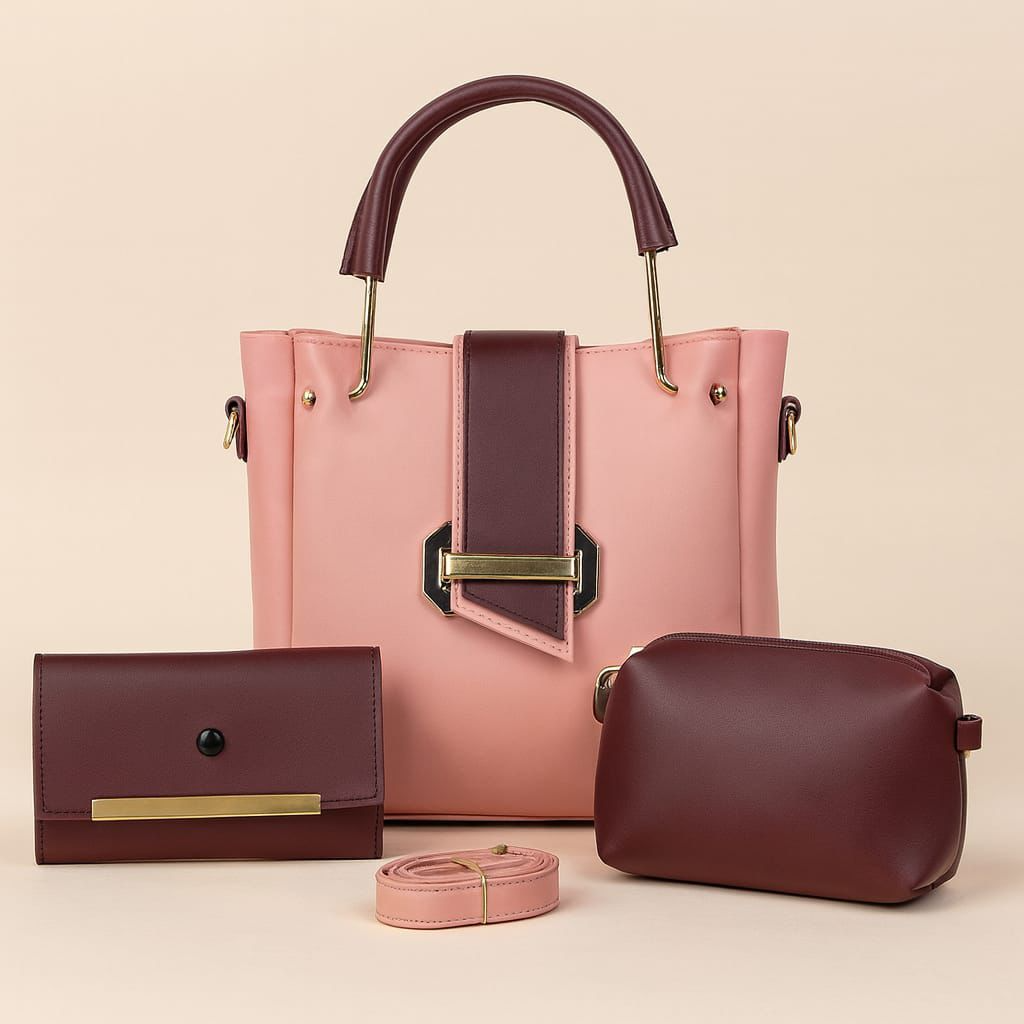 luxury bags 3 piece set PU Soft Leather Hand and Shoulder Bag For Women