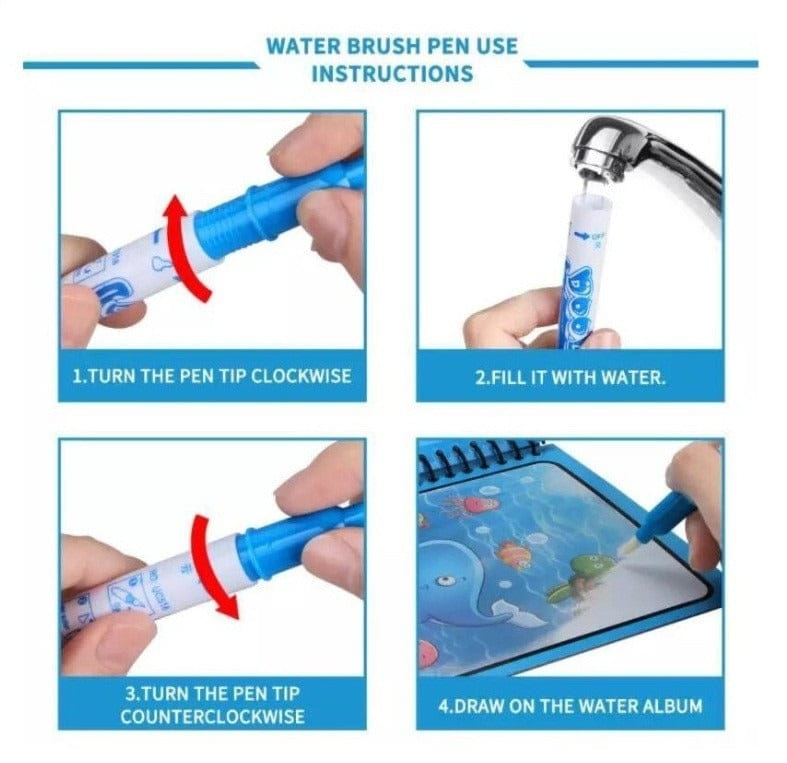 Magic Water Book Painting Drawing Coloring Board Book Doodle & Magic Water Pen