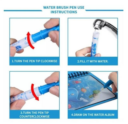 Magic Water Book Painting Drawing Coloring Board Book Doodle & Magic Water Pen