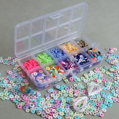 Clay Beads for Bracelet Making Flat Round Spacer Beads Set for DIY Necklace