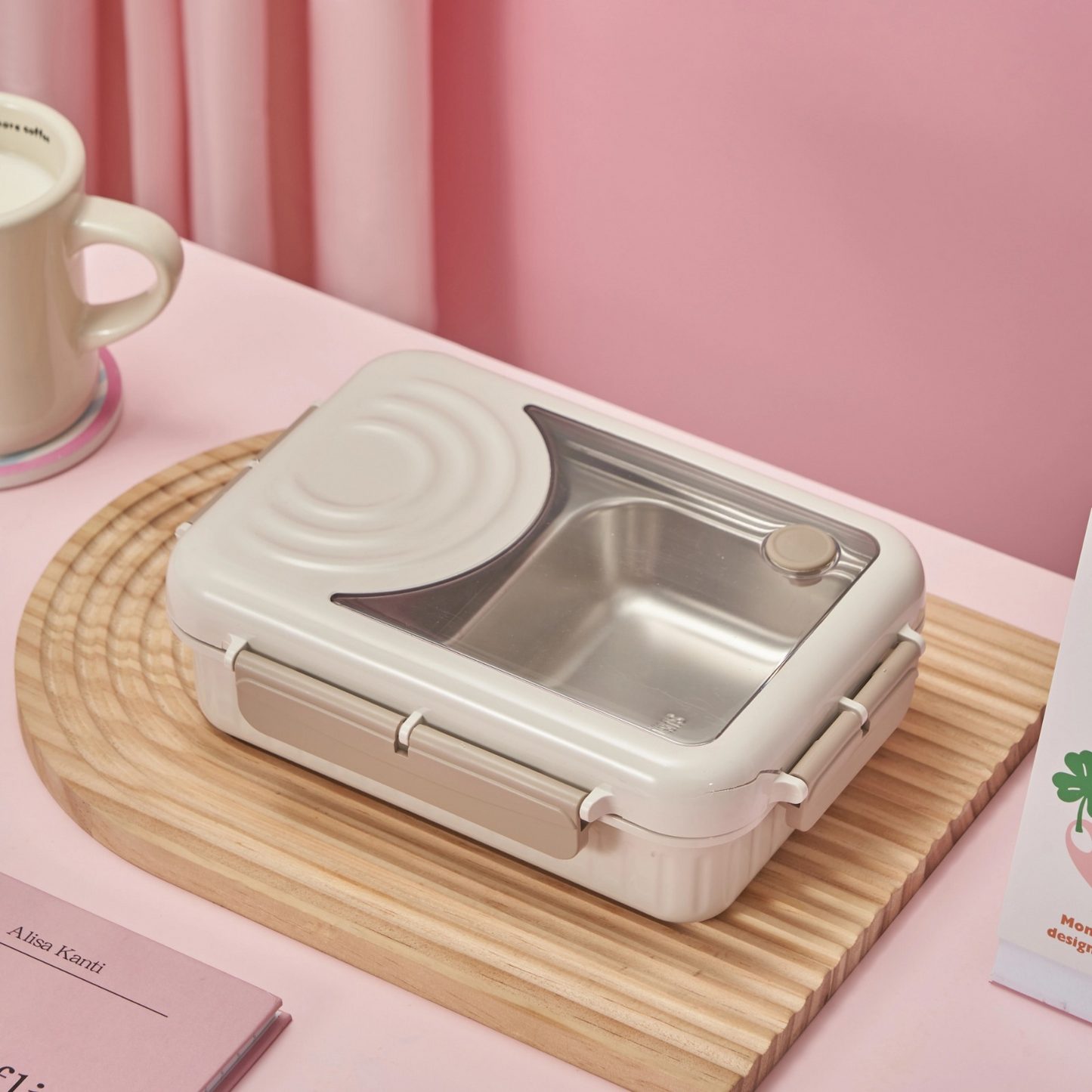 Thermal Insulated Stainless Steel 304 Lunch Box Multi-grid Double-layer Sealed Bento Box for Work.