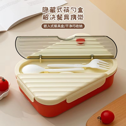 3 Compartment Stainless Steel Double Layer Lunchbox