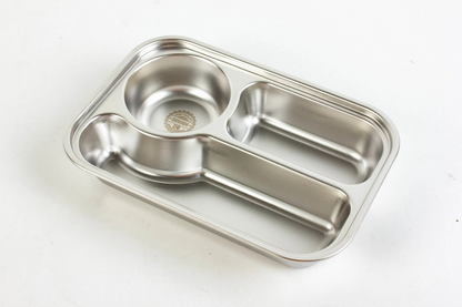 3 Compartment Stainless Steel Double Layer Lunchbox