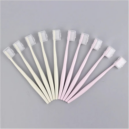 Pack Of 4 High Quality Soft Bristles Toothbrush Set With Cap Random Colours