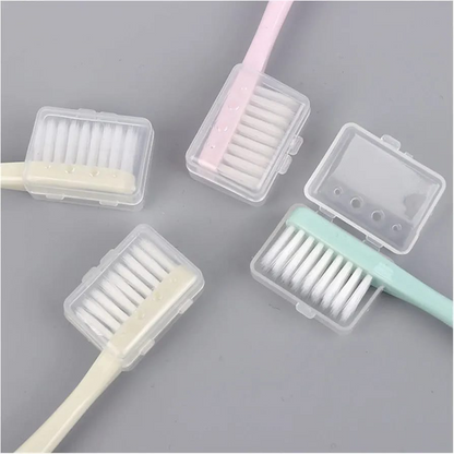 Pack Of 4 High Quality Soft Bristles Toothbrush Set With Cap Random Colours