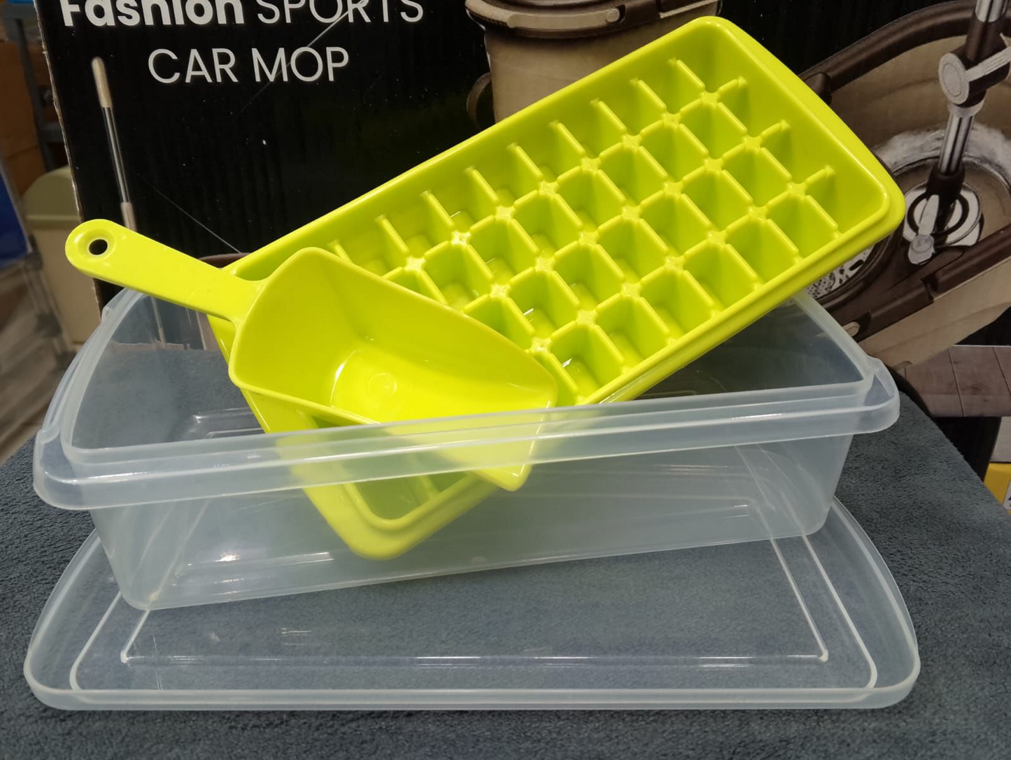 Kitchen Tray with Lid Mold for Freezer Easy Release Design for Cocktails Beverages Parties Includes Scoop for Convenient Use