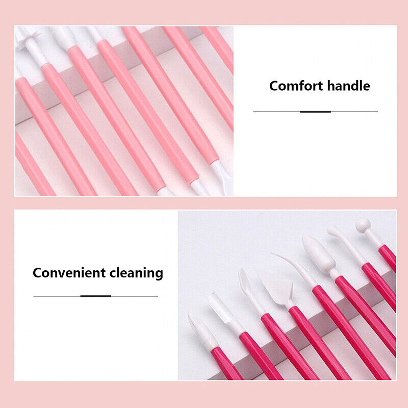 9pcs Fondant Modeling Tools Set Cake Decorating Accessory for Sculpting Pottery Double Head Ceramic Tool Kit Reusable High-quality