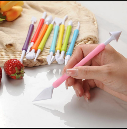 9pcs Fondant Modeling Tools Set Cake Decorating Accessory for Sculpting Pottery Double Head Ceramic Tool Kit Reusable High-quality
