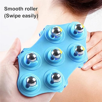 Abdominal Fat Reducing Massage Roller Therapy Body Massager with Seven Brushes Beads Muscle Adipometer H6S5