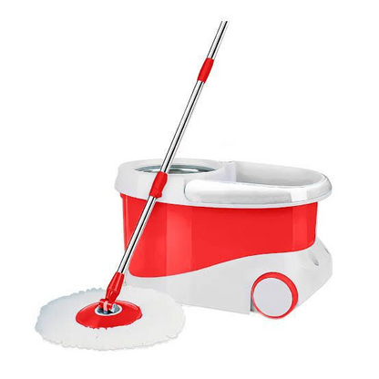 360 Degree Rotating Head Spin Mop, Premium Stainless Steel Drainer, Mop with Telescopic Handle and Microfiber Refills, Mops with bucket for floor cleaning, Mop Bucket with Wringer handle