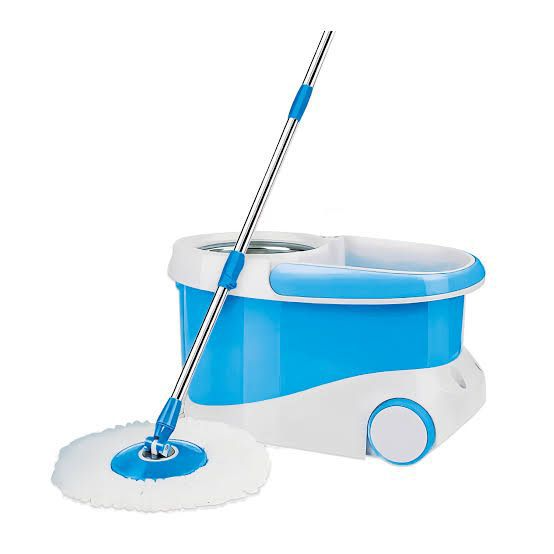 360 Degree Rotating Head Spin Mop, Premium Stainless Steel Drainer, Mop with Telescopic Handle and Microfiber Refills, Mops with bucket for floor cleaning, Mop Bucket with Wringer handle