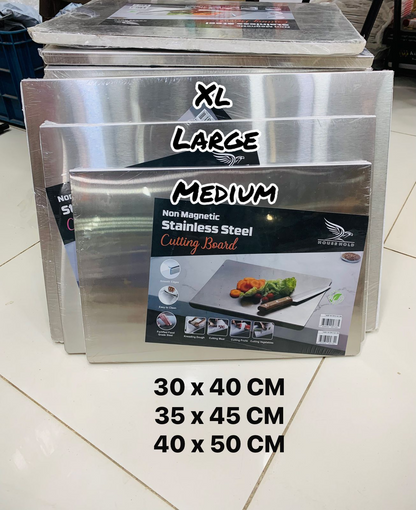 Stainless Steel Cutting Board - Multipurpose  Kitchen Chopping Board - Non-Slip Steel Board for Vegetable, Fruit and Roti